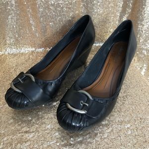 BareTraps Chance wedge heel with buckle detail